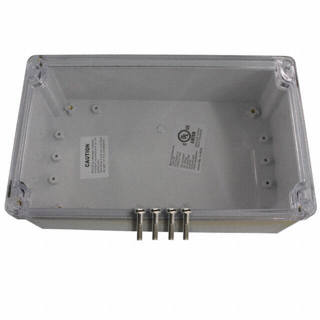 PN-1334-C BOX PLSTC GRAY/CLR 7.87"LX4.72"W