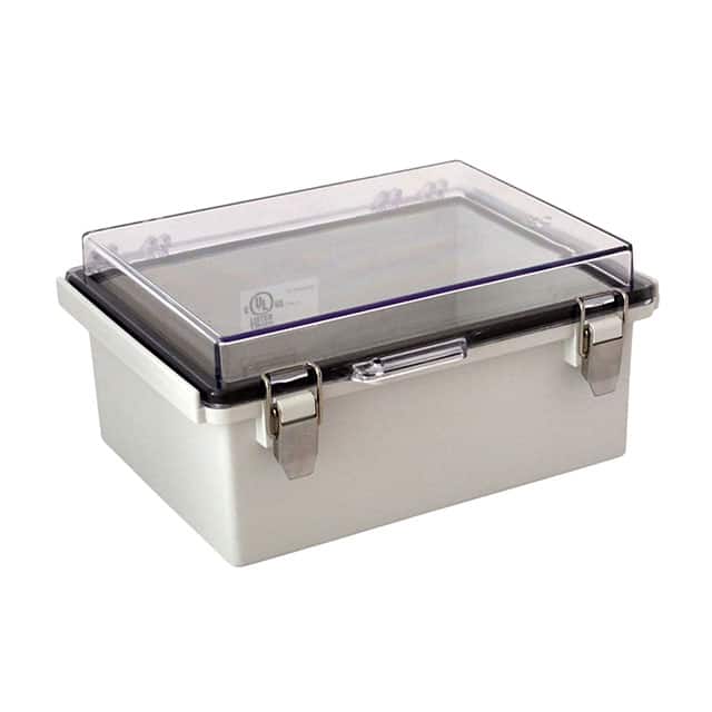 PTQ-11048-C BOX PLSTC GRAY/CLR 8.6"L X 6.3"W