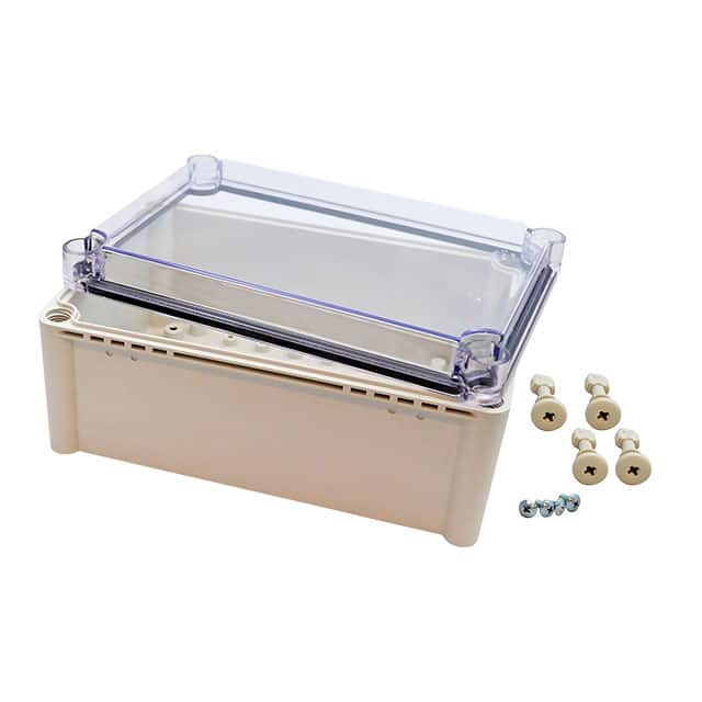 PTS-25340-C BOX PLASTIC GRY/CLR 11"LX7.48"W