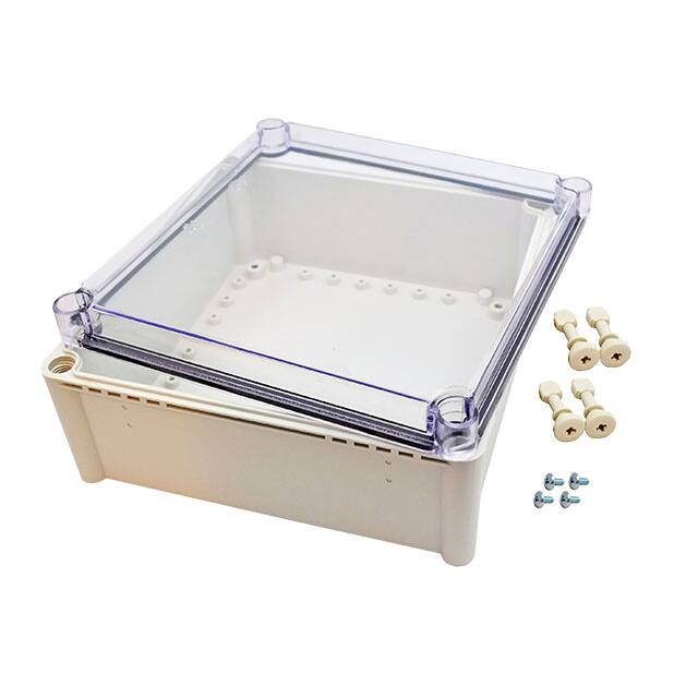 PTS-25342-C BOX PLASTIC GRY/CLR 11"L X 11"W