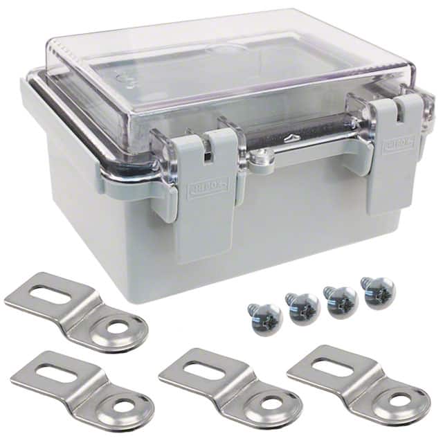 NBF-32202 BOX ABS GRY/CL 5.110"L X 3.930"W