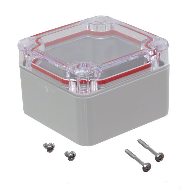 RB22P04C10G BOX PLAS GRY/CLR 2.050"LX1.97"W