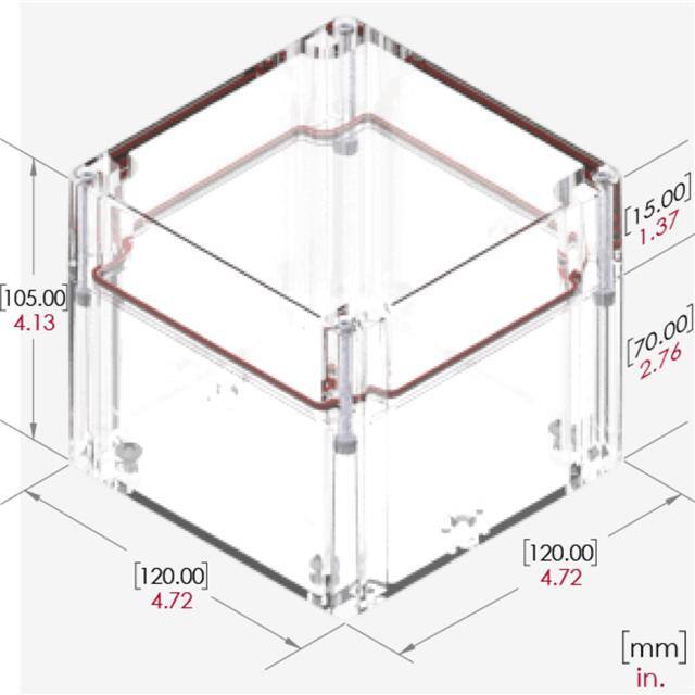 RB55P14C28C BOX PLASTIC CLEAR