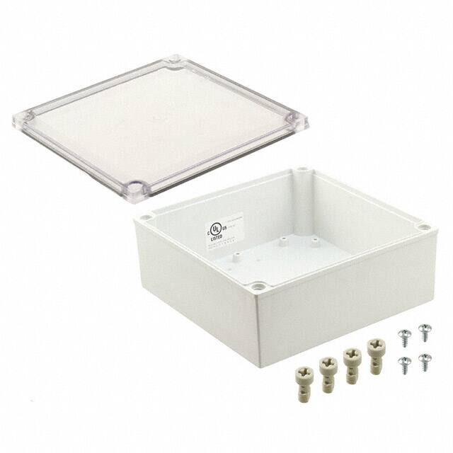 PIP-11772-C BOX PLSTC GRAY/CLR 7.09"LX7.09"W