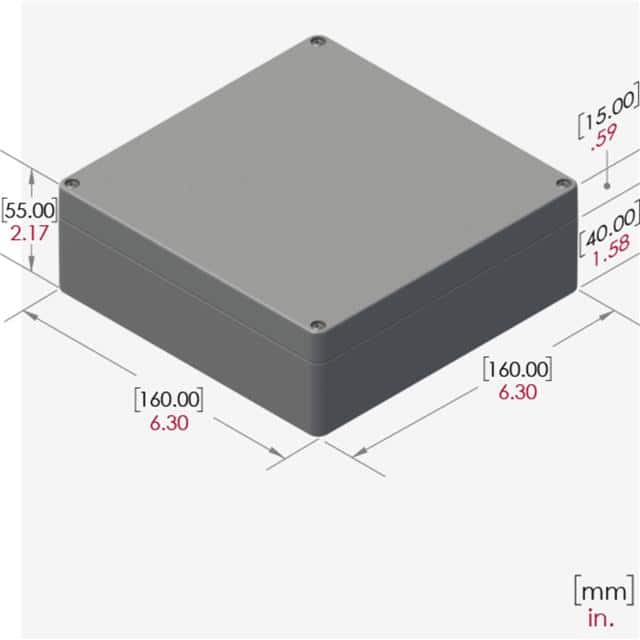 RB66P06G16G BOX PLAS GRAY 6.300"L X 6.300"W