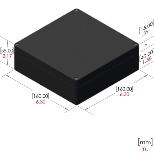 RB66P06B16B BOX PLAS BLK 6.300"L X 6.300"W
