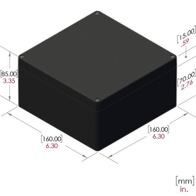 RB66P06B28B BOX PLAS BLK 6.300"L X 6.300"W