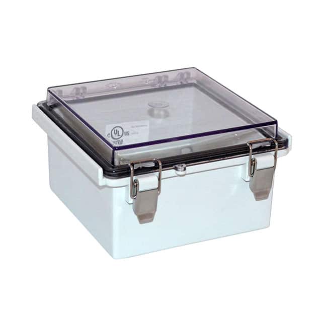 PTQ-11046-C BOX PLSTC GRAY/CLR 6.18"LX5.91"W