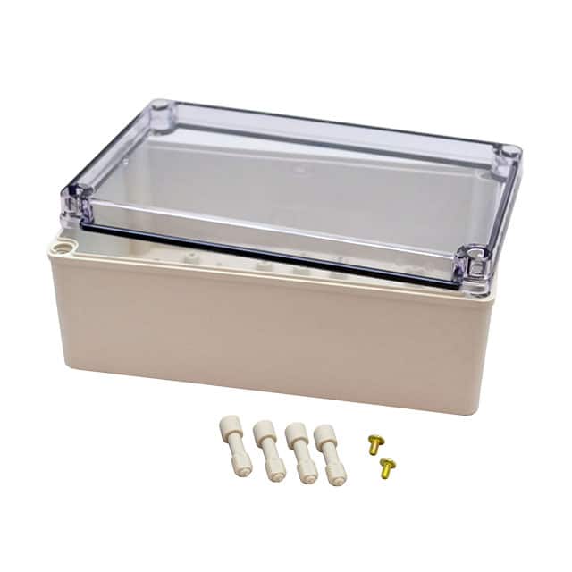 PTS-25338-C BOX PLASTIC GRY/CLR 9.84"LX5.9"W