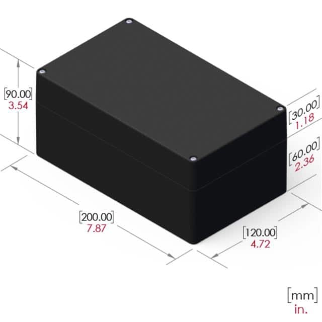 RB85P12B24B BOX PLASTIC BLACK