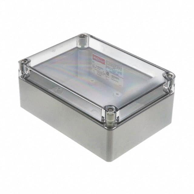 Q18138PCECC BOX PLSTC GRY/CLR 6.89"LX4.92"W