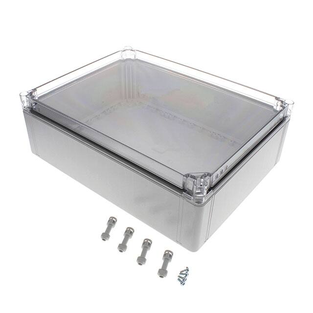 Q403013PCICC BOX PLSTC GRY/CLR 15.7"LX11.8"W