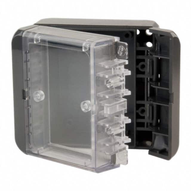 96022124 BOX PLSTC GRAY/CLR 4.45"LX3.15"W