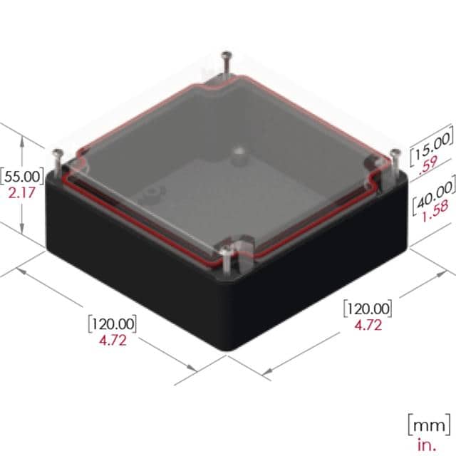 RB55P06C16B BOX PLASTIC BLK/CLR