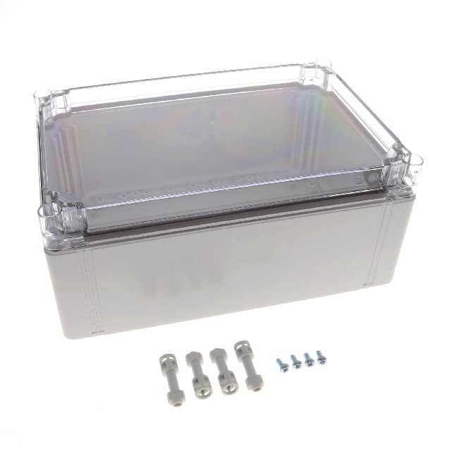 Q302013PCICC BOX PLASTIC GRY/CLR 11.8"LX7.9"W
