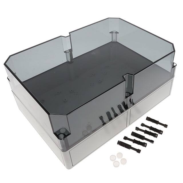 130-512 BOX PLASTIC GRAY/CLR
