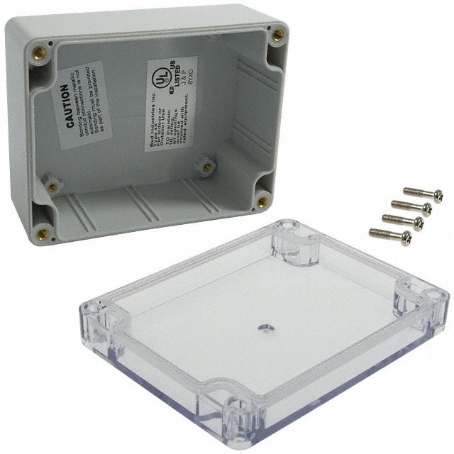 PN-1323-C BOX PLSTC GRAY/CLR 4.53"LX3.54"W