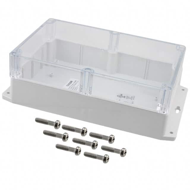 PN-1329-CMB BOX PLSTC GRAY/CLR 8.74"LX5.75"W