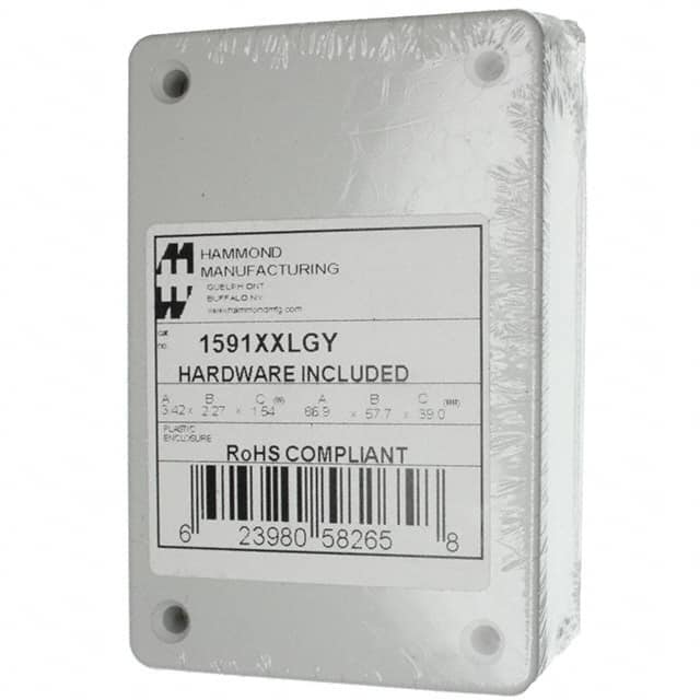 1591XXLGY BOX ABS GRAY 3.427"L X 2.279"W