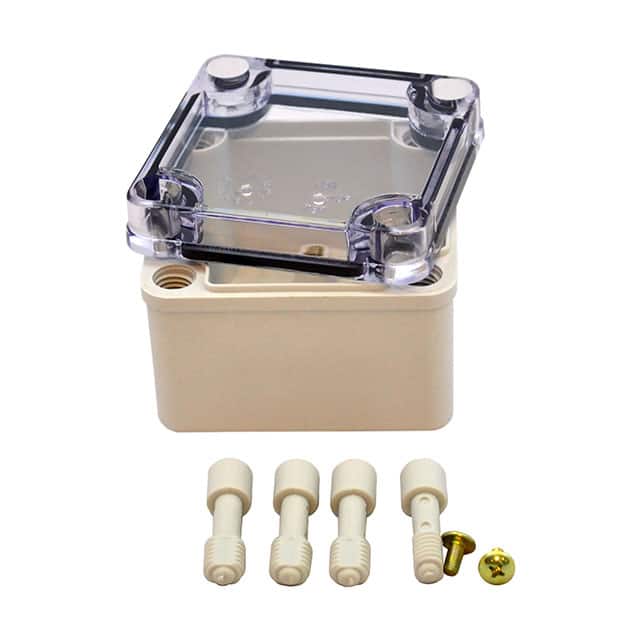 PTS-25302-C BOX PLAS GRY/CLR 3.15"L X 3.15"W
