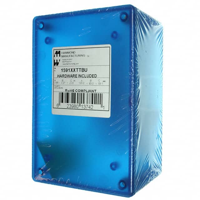 1591XXTTBU BOX ABS TRN BLUE 4.85"L X 3.28"W