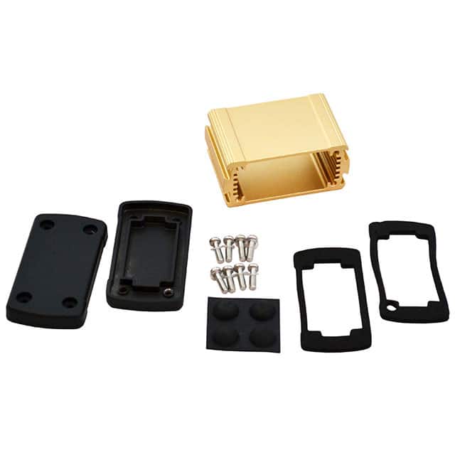 EXN-23350-GD BOX ALUM BLK/GLD 1.93"LX2.71"W