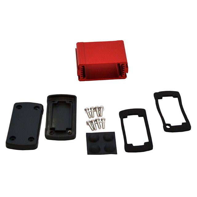 EXN-23350-RD BOX ALUM BLK/RED 1.93"LX2.71"W