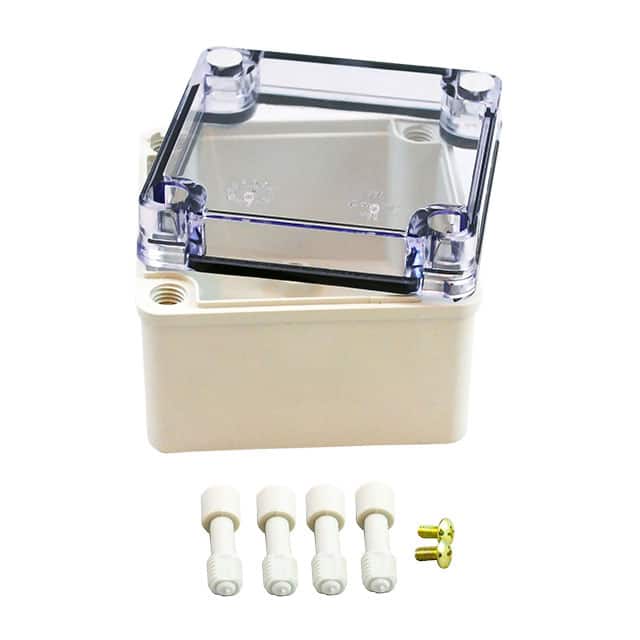 PTS-25304-C BOX PLASTIC GRY/CLR 3.9"LX3.94"W