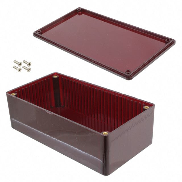 1591DTRD BOX PLSTC TRN RED 5.91"LX3.15"W