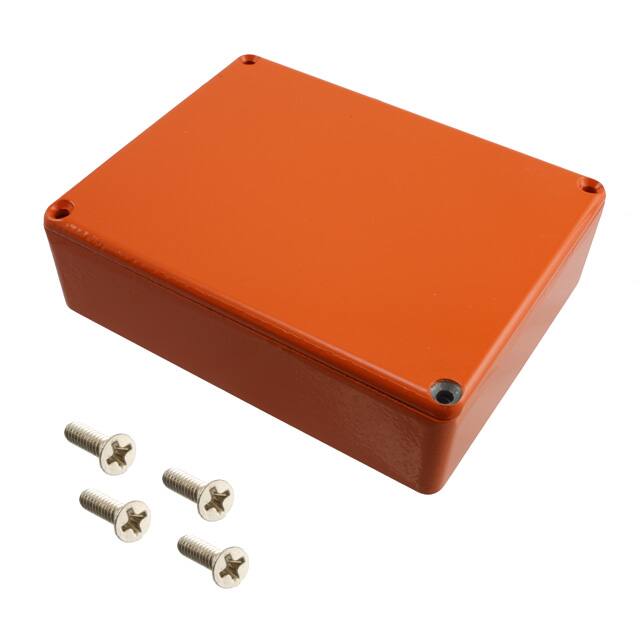 1590BBOR BOX ALUM ORANGE 4.71"L X 3.7"W
