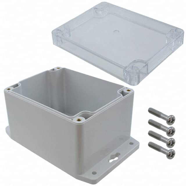 PN-1328-CMB BOX PLSTC GRAY/CLR 4.53"LX3.54"W