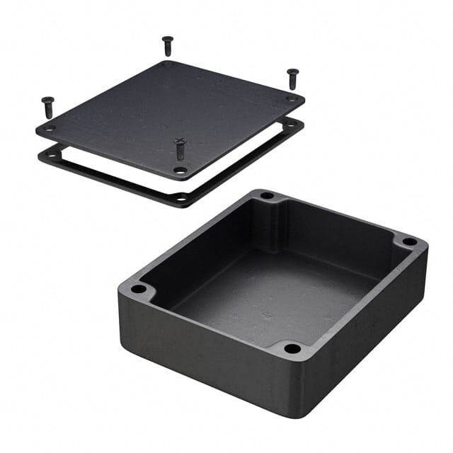 1550WMBK BOX ALUM BLACK 4.740"L X 3.953"W