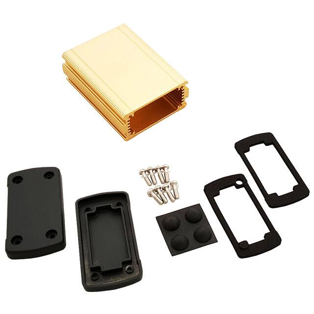 EXN-23351-GD BOX ALUM BLK/GLD 3.5"L X 2.71"W