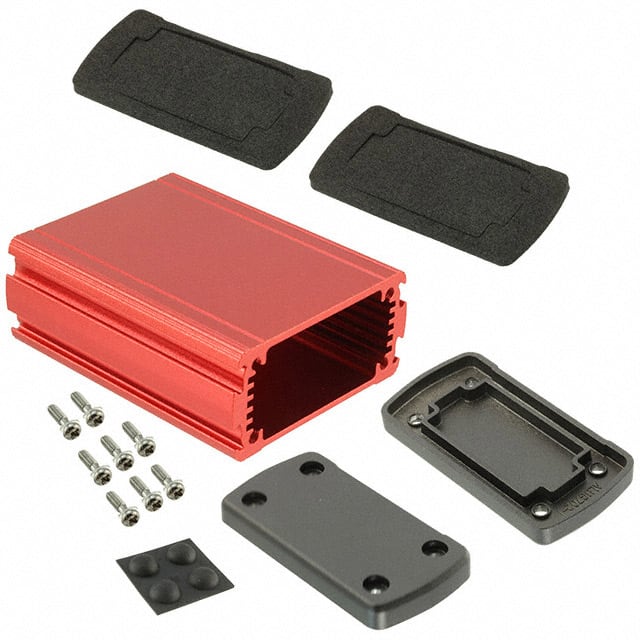 EXN-23351-RD BOX ALUM BLK/RED 3.5"L X 2.71"W