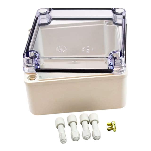 PTS-25310-C BOX PLASTIC GRY/CLR 4.9"LX4.92"W