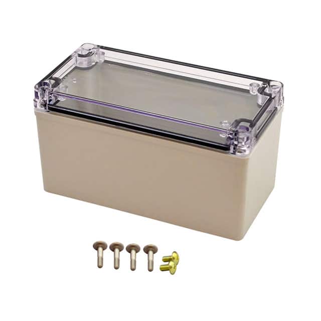PTS-25317-C BOX PLASTIC GRY/CLR 6.38"LX3.2"W