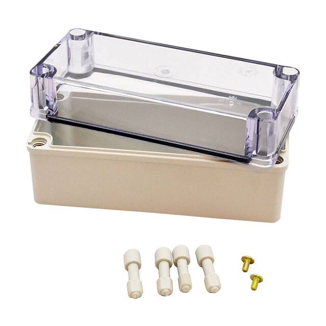 PTS-25323-C BOX PLASTIC GRY/CLR 7.09"LX3.2"W