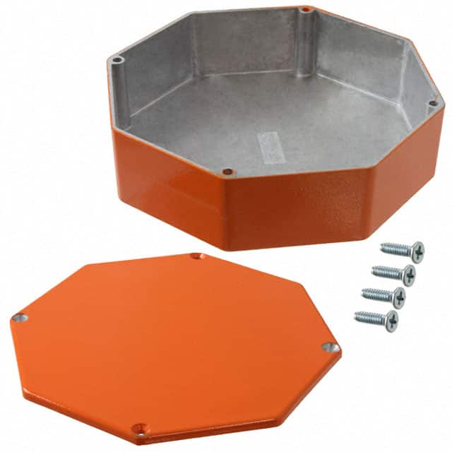 1590STPCOR BOX ALUM ORANGE 5.23"L X 5.23"W