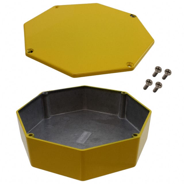 1590STPCYL BOX ALUM YELLOW 5.23"L X 5.23"W