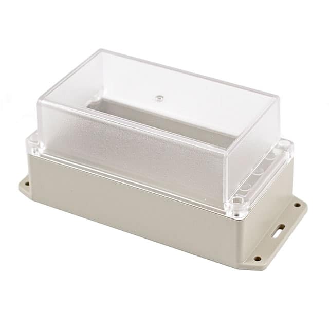 RP1185BFC BOX ABS GRY/CL 7.680"L X 3.470"W