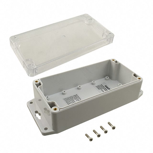 PN-1332-CMB BOX PLSTC GRY/CLR 6.35L X 3.21"W