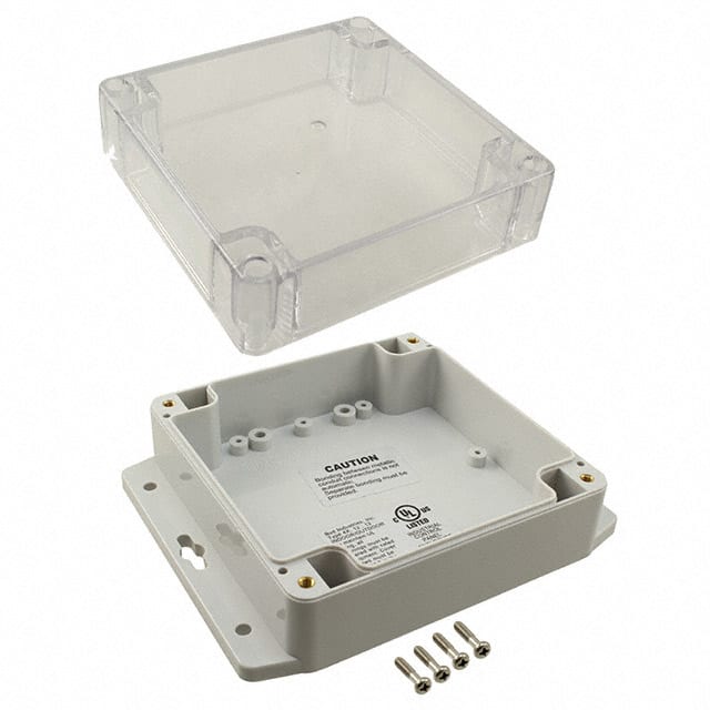 PN-1336-CMB BOX PLSTC GRAY/CLR 4.76"LX4.77"W
