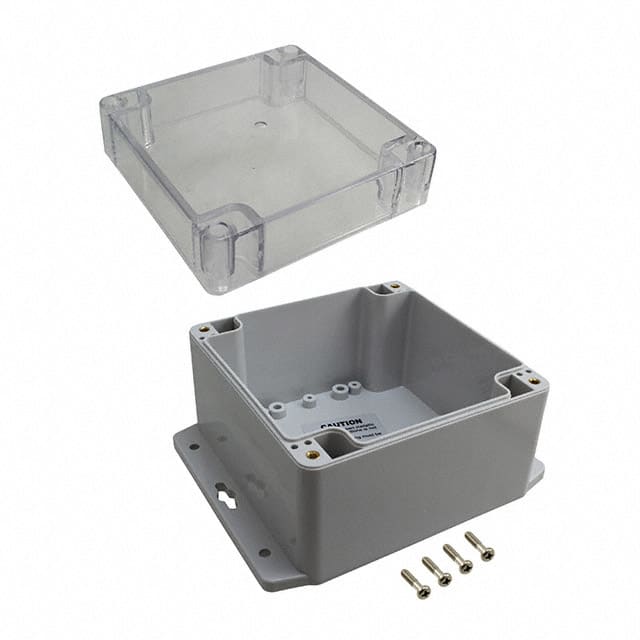 PN-1337-CMB BOX PLSTC GRAY/CLR 4.8"LX4.81"W