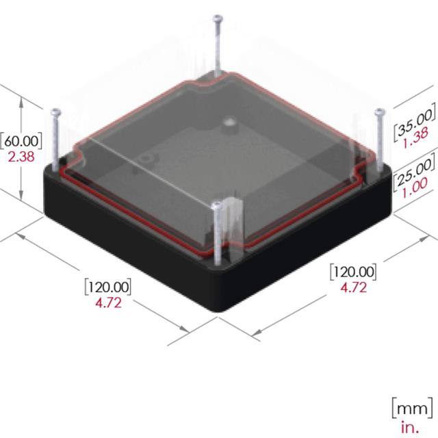 RB55P14C10B BOX PLASTIC BLK/CLR
