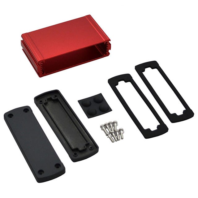 EXN-23353-RD BOX ALUM BLK/RED 2.72"L X 4.48"W