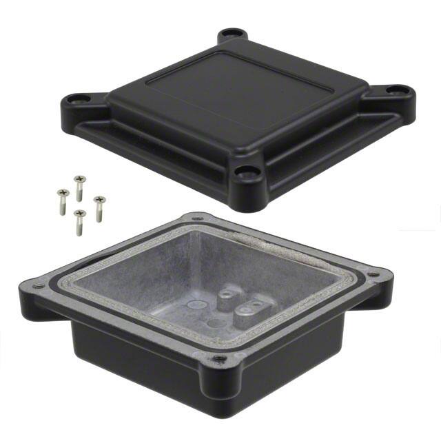 ANS-3801-B BOX ALUM BLACK 3.787"L X 3.787"W