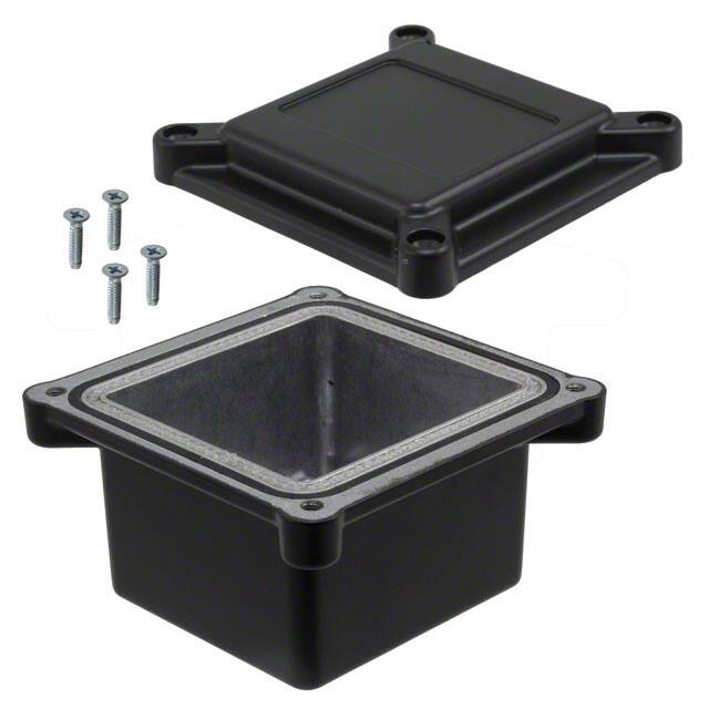 ANS-3803-B BOX ALUM BLACK 3.787"L X 3.787"W