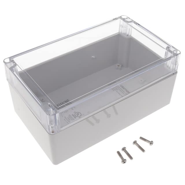 PNR-2604-C BOX PLSTC GRAY/CLR 7.87"LX4.72"W
