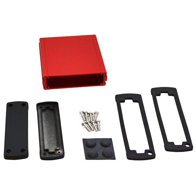 EXN-23354-RD BOX ALUM BLK/RED 4.69"L X 4.48"W