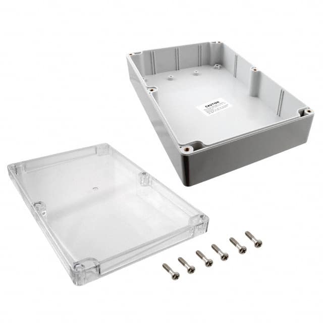 PN-1325-C BOX PLSTC GRAY/CLR 8.74"LX5.74"W